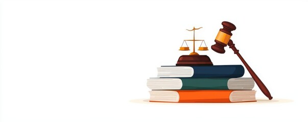 Search engine displaying legal documents, online law research, flat design illustration
