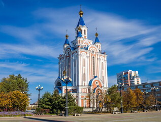 Orthodox church. Landmark of the city of Khabarovsk.