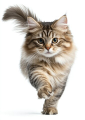 Obraz premium Playful Fluffy Cat Chasing Its Own Tail in a Whimsical Display of Fun