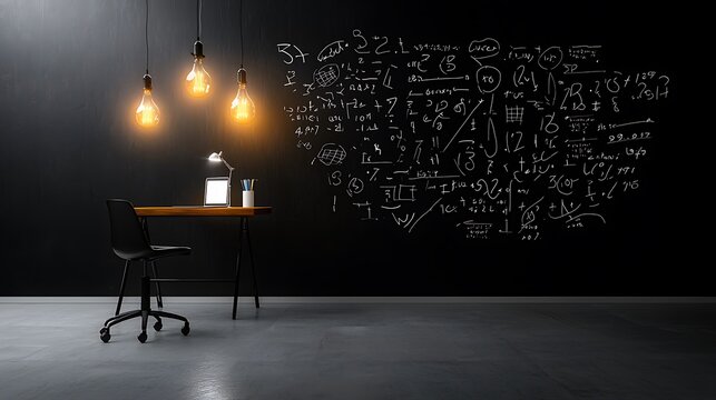 A blackboard filled with handwritten number theory problems