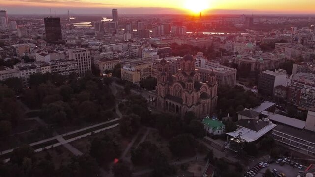 High angle view of Belgrade, capital of Serbia.	
