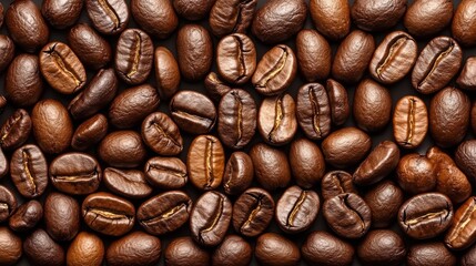 Fototapeta premium Close-up of roasted coffee beans background