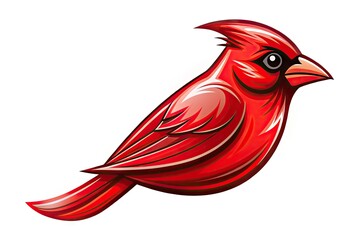 Fototapeta premium Vibrant Red Bird Logo Design Isolated on White Background for Team Sports and Branding Purposes