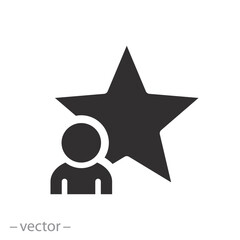 star man, talent human icon, best employee, flat vector illustration