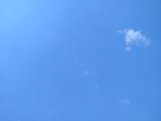 A serene blue sky with wispy white clouds drifting lazily, creating a peaceful and calming atmosphere. Perfect for nature-themed projects.