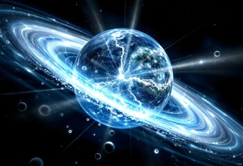 Fototapeta premium a planet into the universe create with ai