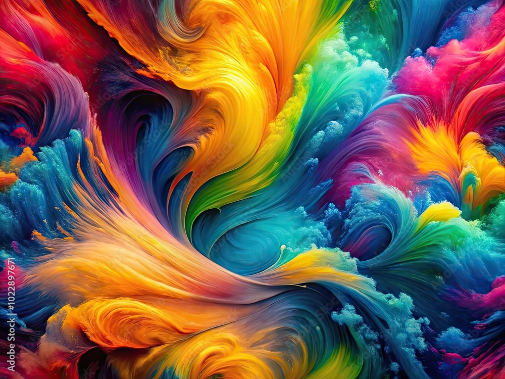 Poster Vibrant Swashe Pattern with Bold Colors and Abstract Shapes for Creative Design and Background Use