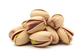Pistachios isolated on a white background vegetable produce plant.