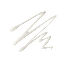 White smear stroke of squeezed cosmetic cream isolated on white background. Texture of cream stroke...