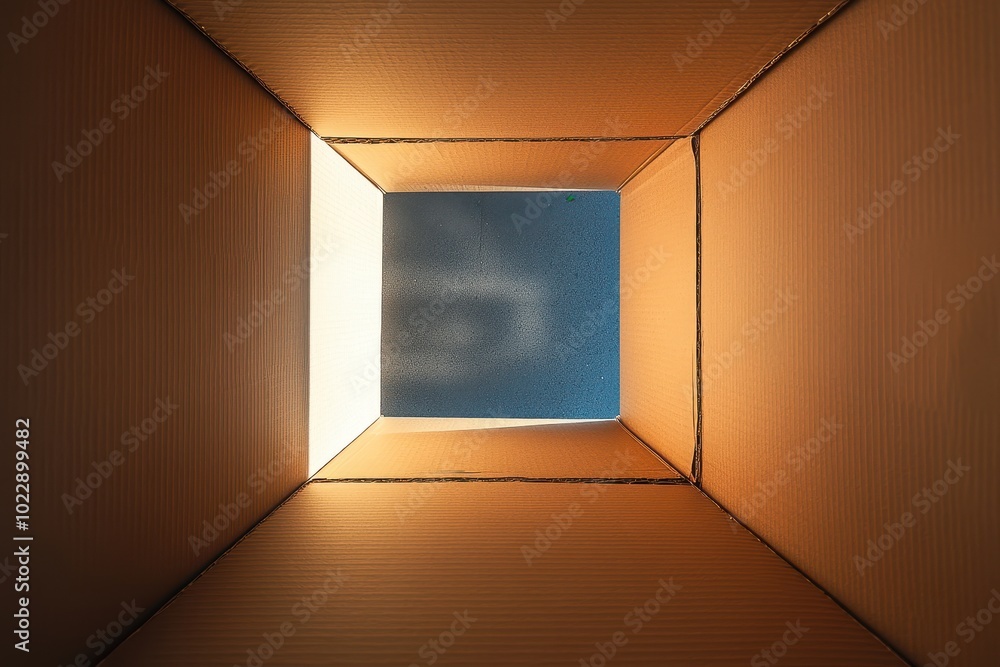 Poster a box with a light shining through it