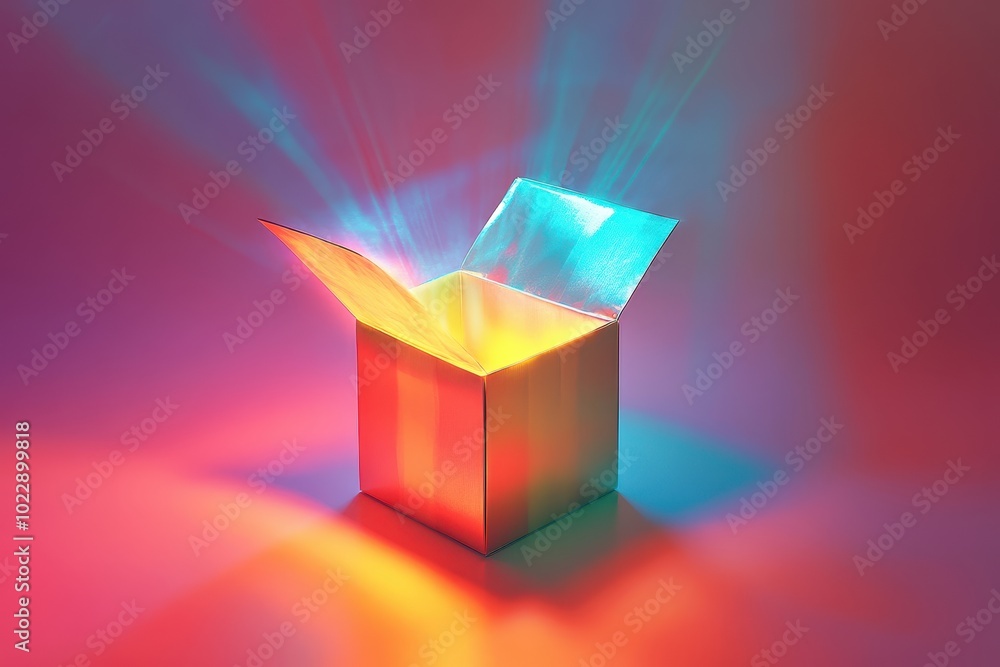 Poster a box is open and the light is shining on it