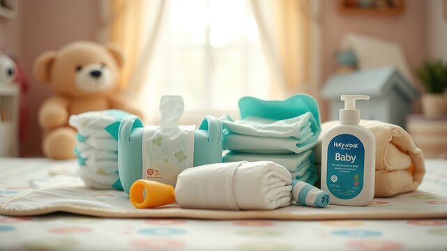 Baby Diaper Change Essentials - Product Photography for Parenting Needs