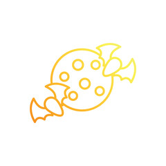 Bat With Moon vector icon