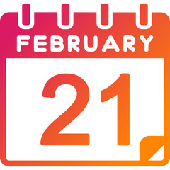 21 February Vector Icon Design