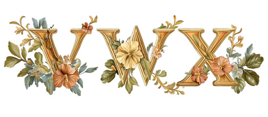 Floral Alphabet Illustration