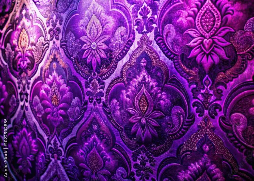 Poster vibrant y2k purple background with abstract patterns and textures for creative design projects
