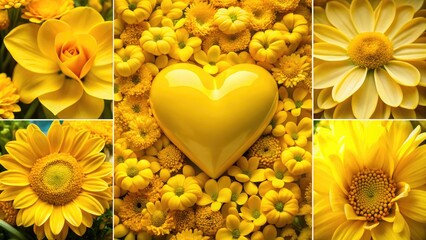 Vibrant Yellow Heart Images Symbolizing Love, Friendship, Joy, and Positivity in Various Settings
