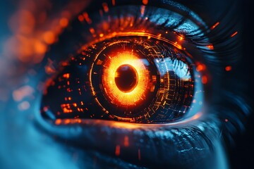 Futuristic Optical Eye Scanner Technology for Advanced Cyber Security and Digital Privacy Monitoring