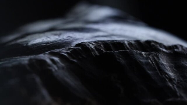 Raw iron ore extreme futuristic close up. Rotation movement