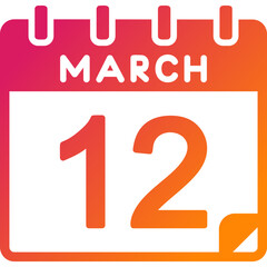 12 March Vector Icon Design
