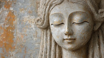 Elegant Sculpture of a Serene Female Figure