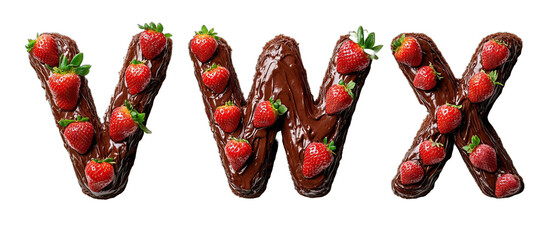 Chocolate Letters Decorated with Strawberries