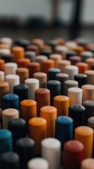 Obraz premium A vibrant collection of crayons is organized in a line, showcasing a variety of colors and textures, perfect for inspiring creativity in artistic projects