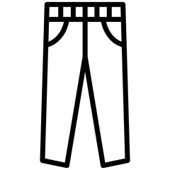 Jeans Icon, Black And White Outline Icon Symbol
