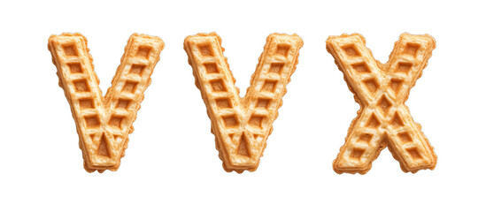 Waffle Alphabet Letters V and X