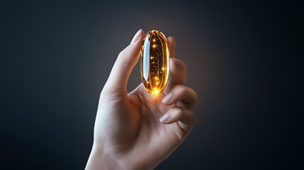 Hand holding capsule with nanodrug