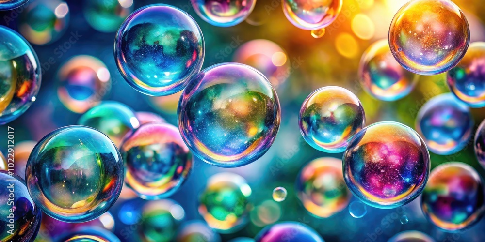 Poster white background with floating bubbles creating a clean and fresh aesthetic for various uses