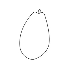 Whole contour papaya fruit. Simple icon in outline style