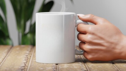 Woman Holding White Coffee Mug Mockup