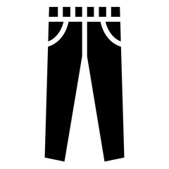 Jeans Icon, Black And White Glyph Icon Symbol