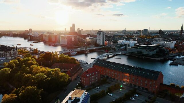 Stunning Aerial Views of Copenhagen: Iconic Landmarks and Scenic Cityscapes Captured by Drone