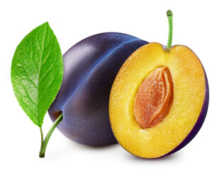 Plum isolated on white background