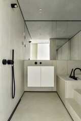 Modern minimalist bathrooms have sleek fixtures and elegant aesthetics to enhance ambiance