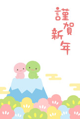かわいいヘビと富士山のデジタル年賀状03