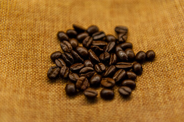 coffee beans on burlap