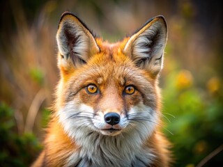 Fototapeta premium Majestic Red Fox in Natural Habitat with Vibrant Fur and Alert Expression in the Wilderness