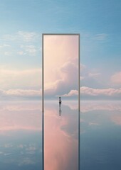Photography of mirror cloud outdoors nature.