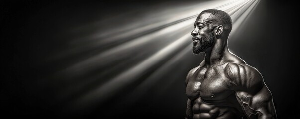 Striking Portrait of a Muscular Man in Dramatic Lighting
