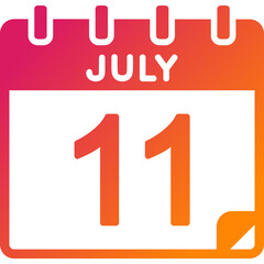 Fototapeta premium 11 July Vector Icon Design