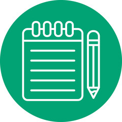 Short Notes line circle icon