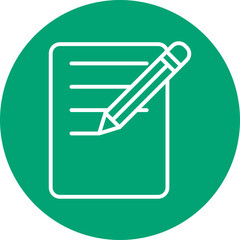 Note with Pencil line circle icon