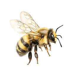 Beautiful Bee Watercolor Clipart, Bees Colored Design for Your Corporate and Business Graphic Resource or Creative Project, Ai Generative
