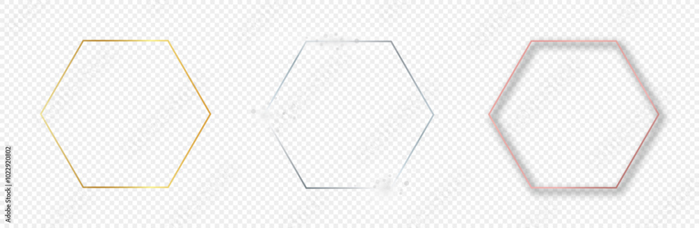 Wall mural Set of three hexagon frames