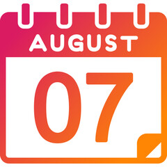 7 August Vector Icon Design