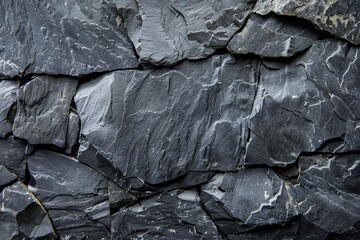 A black rock wall with a rough texture, generative ai image