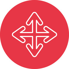 Arrows Crossing line circle icon